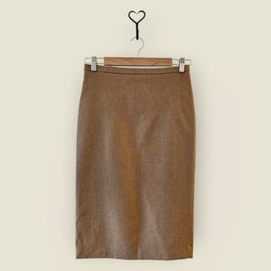Max Mara Women's Tan Pencil Skirt Camel Wool